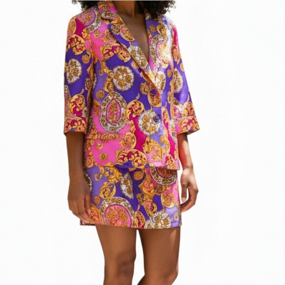 LINEA BY LOUIS DELL 'OLIO Purple and Pink 2 Piece Suit - Size Large - Picture 1 of 14